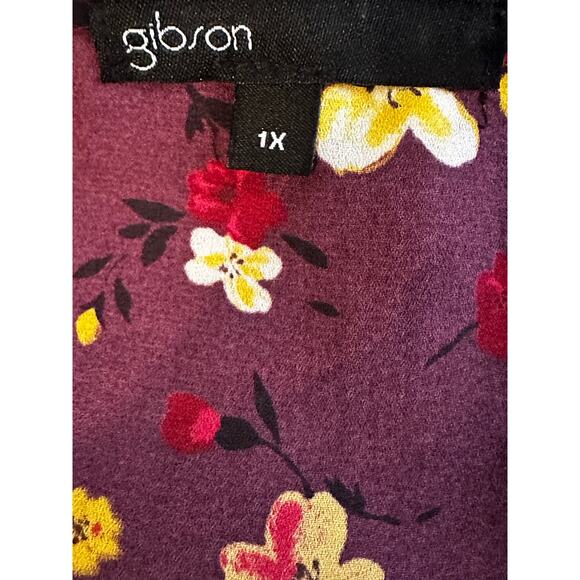 Gibson floral faux wrap top Sz 1X - Picture 8 of 9